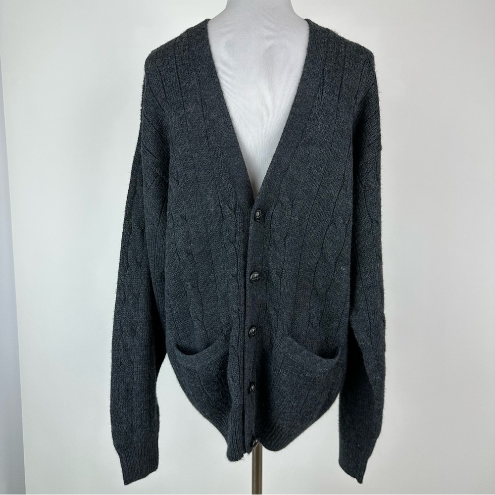 Towncraft Dad Cable Cardigan Sweater Size Large